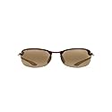 Maui Jim Men's and Women's Makaha Polarized Rimless Sunglasses, Tortoise/HCL® Bronze, Medium