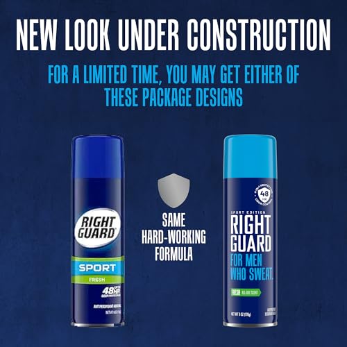 Right Guard Sport Fresh Scent Antiperspirant & Deodorant Spray - 4-in-1 Protection Spray Deodorant For Men, Blocks Sweat, 48-Hour Odor Protection