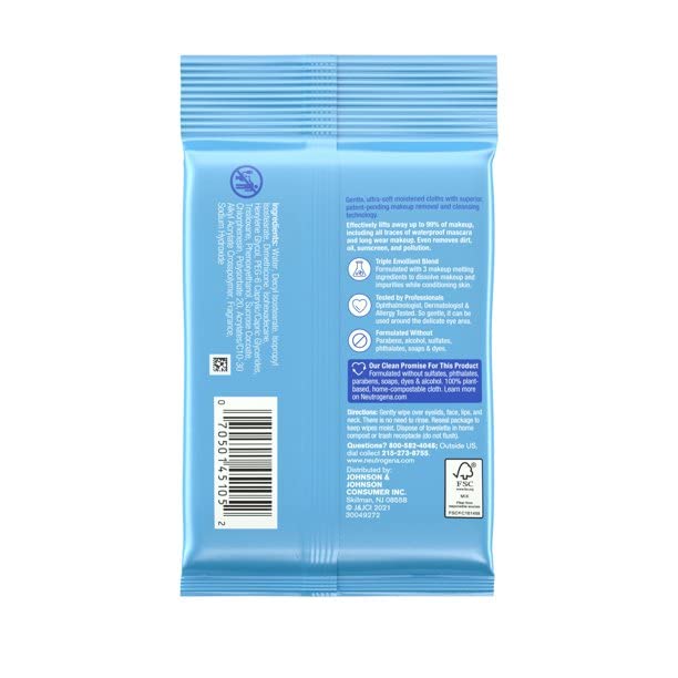 Neutrogena Make-Up Remover Cleansing Towelettes, 7 Count (Pack of 12)