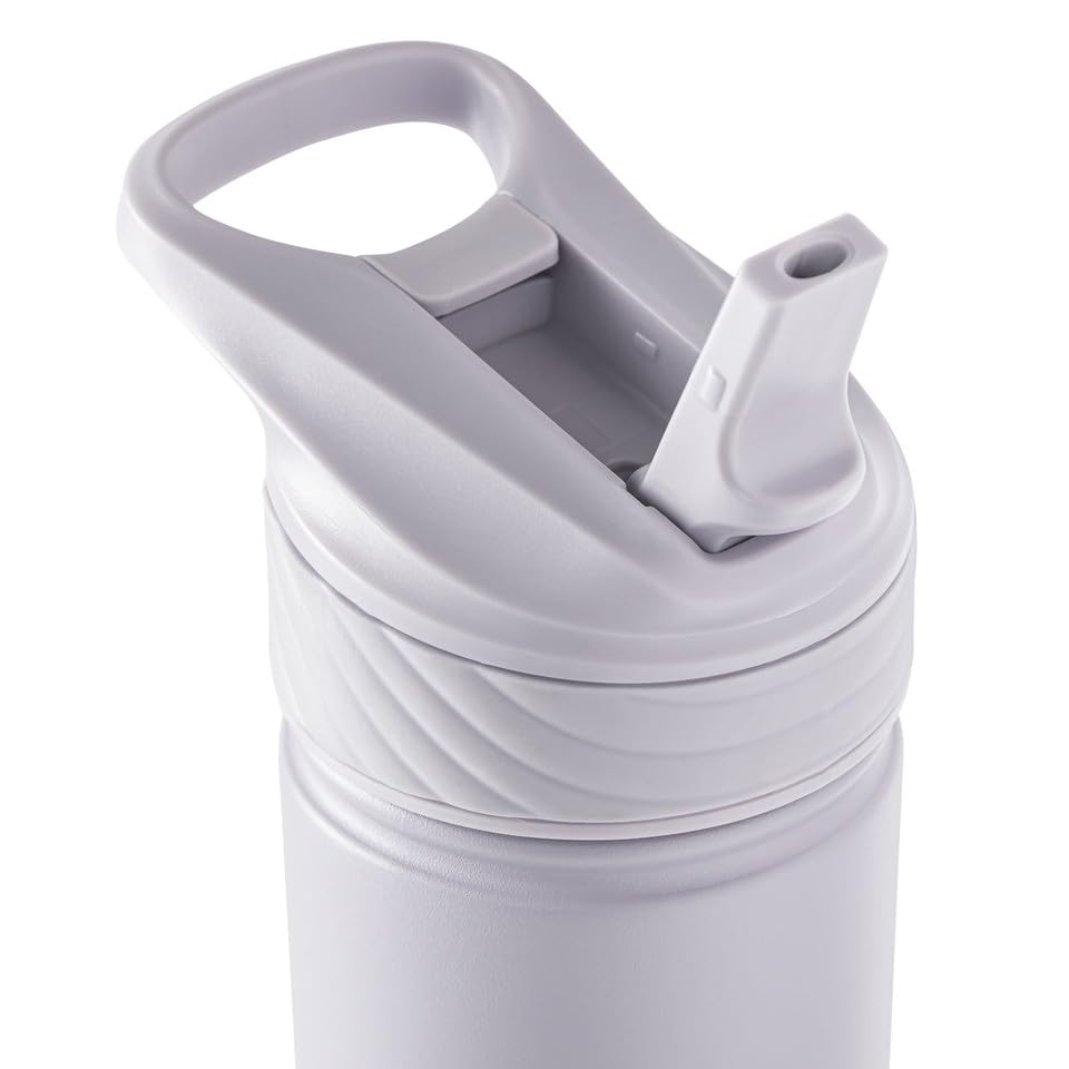 TAL Ranger Flip Water Bottle, 26 oz Capacity, Leak-Proof Lid with Straw, Easy-Carry Handle, Gray