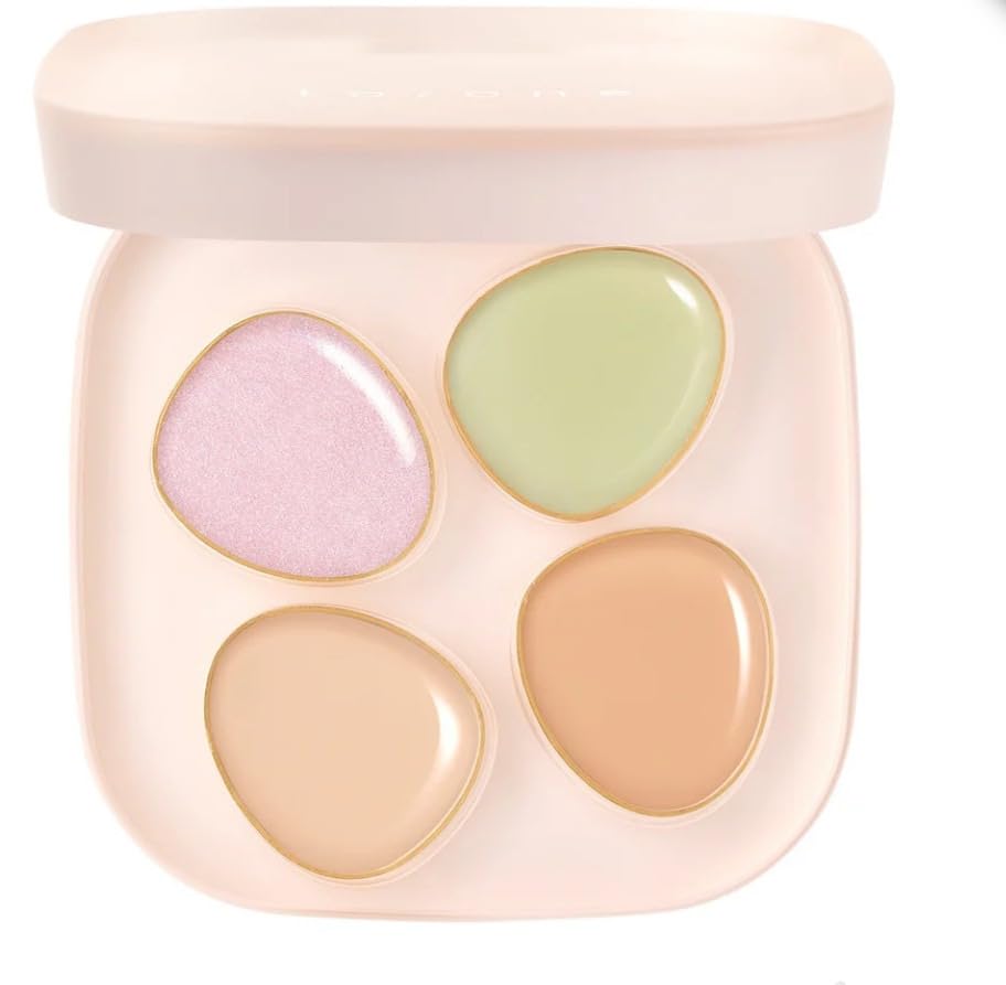 1PC To One Concealer, Multi Purpose Moisturizing 4 Color Cream Concealer Highlighter Palette to Create Flawless Makeup, 1.7g (02)