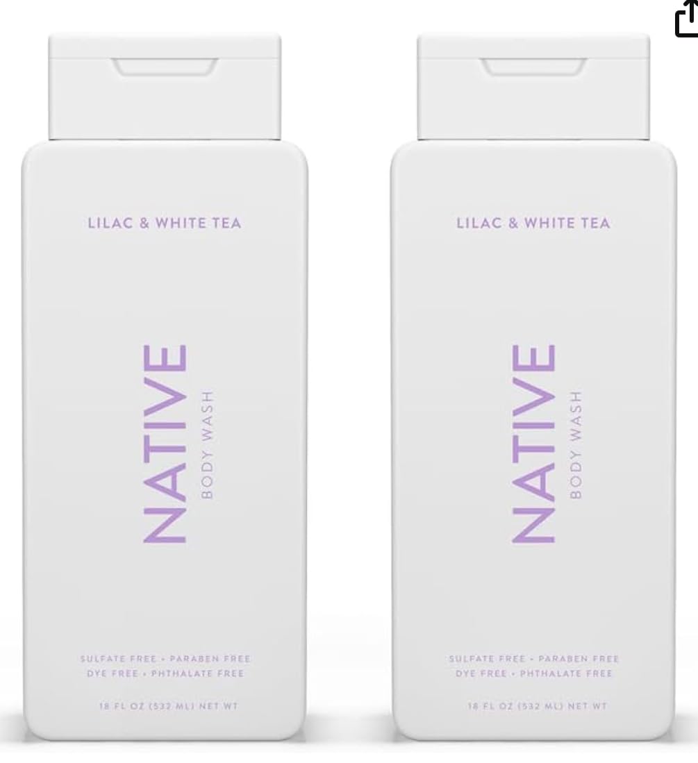 Native Body Wash Contains Naturally Derived Ingredients | For Women & Men, Sulfate, Paraben, & Dye Free Leaving Skin Soft and Hydrating | Lilac Beauty & Personal Care Native