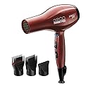 RED PRO 3200 Turbo Pro Detangler AC Hair Dryer, 3 Heat/2 Speed Settings, Cool Shot Button, Powerful Airflow, 3 Additional Styling Attachments