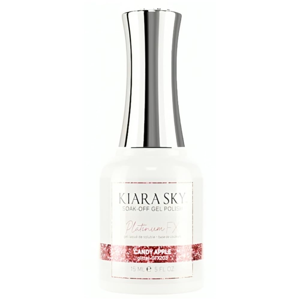 KIARA SKY LED UV Soak Off Platinum Gel FX (Candy Apple - One Coat Foil Glitter) Beauty & Personal Care KIARA SKY