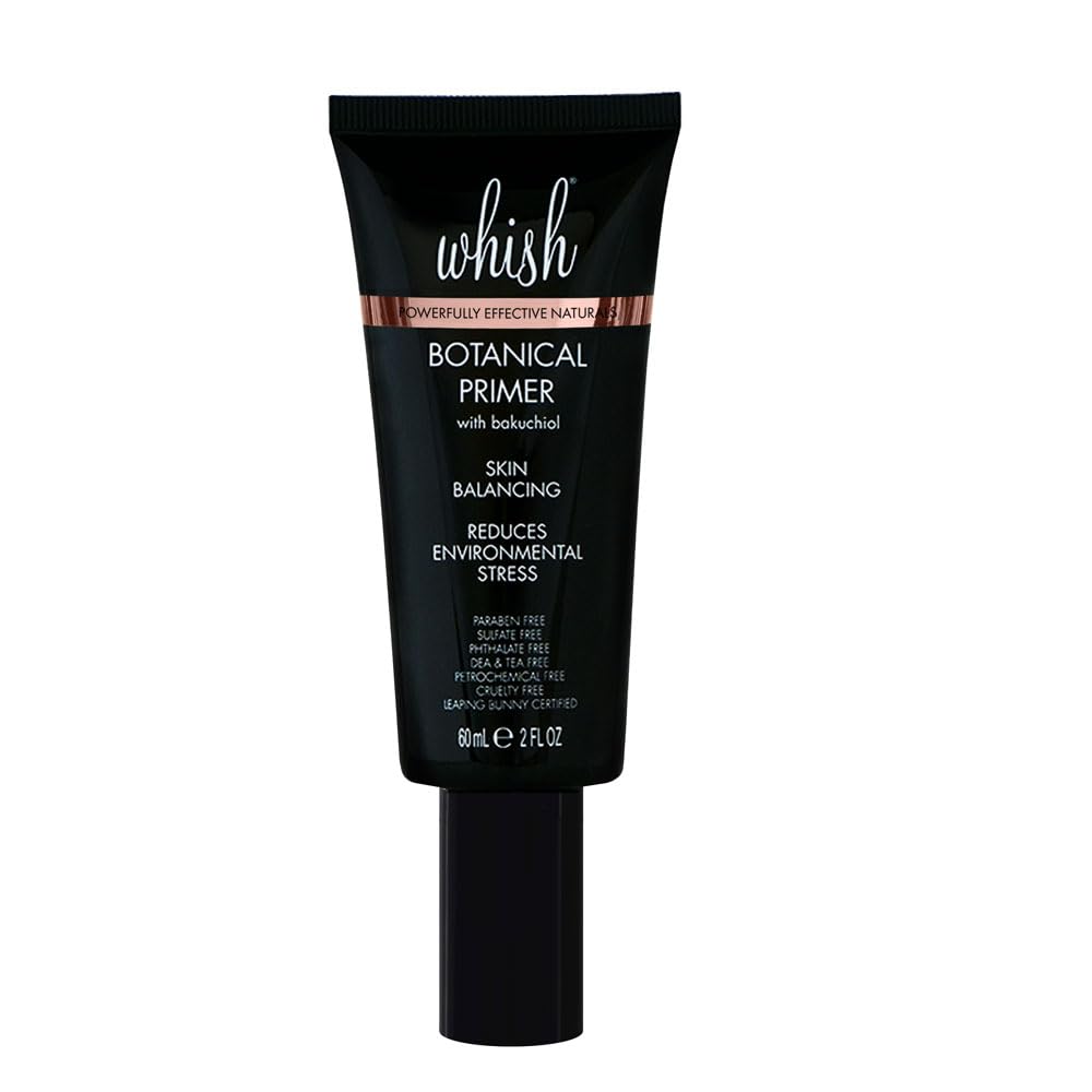 Whish Botanical Primer with Bakuchiol - Minimizes Pores, Wrinkles & Evens Skin Tone With Natural Retinol Alternative - Hydrating Makeup Primer For All
