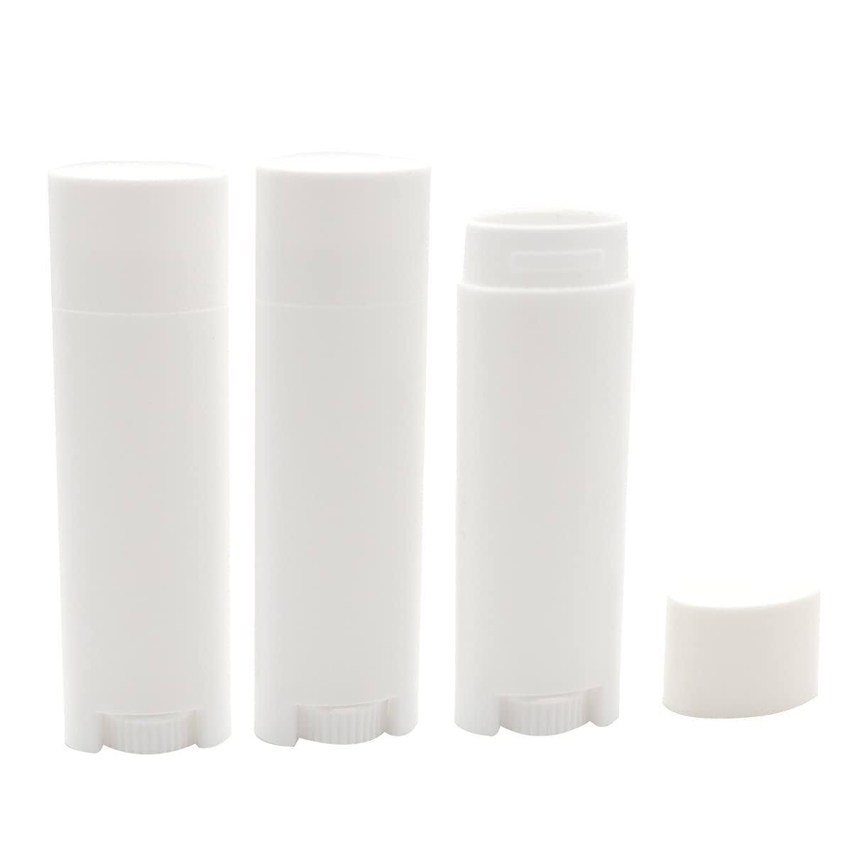 Ewanda Store 5ml Oval Lip Balm Tubes, 100PCS Plastic White Empty Deodorant Containers, Lip Gloss Container Holder With Caps Beauty and Personal Care Ewanda store