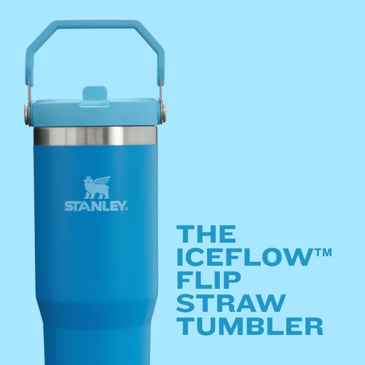 Stanley IceFlow Flip Straw Tumbler with Handle 20 oz | Twist On Lid and Flip Up Straw | Leak Resistant Water Bottle | Insulated Stainless Steel…