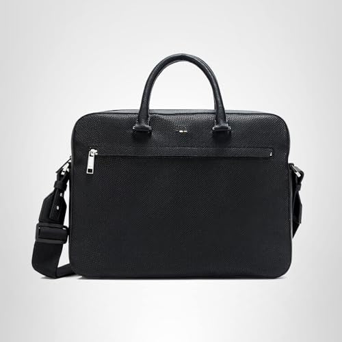 BOSS, Ray Friendly Leather Small Brief Case, Catfish Black, One Size
