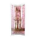 iBeauty 2pc Mermaid Oval Eye Shadow Liner Brow Cosmetic Makeup Brush Tool Set Rose Gold Color (RG eye set)