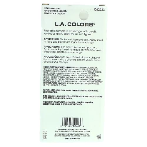 LA Colors Liquid Makeup, True Beige, C62233, 0.41 fl oz
