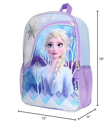 Disney Frozen Elsa 16" Girls Bag School Travel Backpack With Reflective Designs