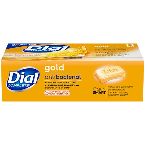 Dial Antibacterial Bar Soap, Gold, 32 Bars, 8 Count (Pack of 4)