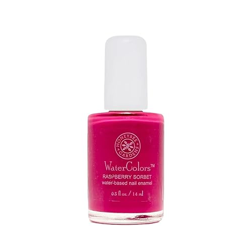 Honeybee Gardens Water-Based Nail Enamel: Eco-Friendly, Odorless & Vibrant - Raspberry Sorbet (Rich Bright Raspberry), 0.5 fl oz