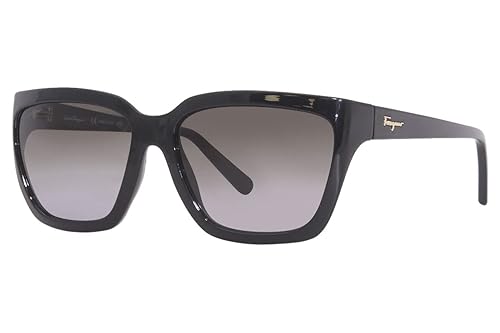 SALVATORE FERRAGAMO-SF1018S 001 Rectangle Sunglasses Black Gray