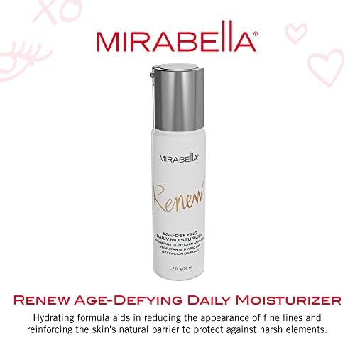 Mirabella Renew Age-Defying Daily Moisturizer for Face, Hydrating Face Moisturizer Helps Reduce Appearance of Fine Lines, Wrinkles and Dark Spots