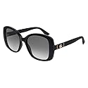 Gucci Women's GG0762S Sunglasses, Black-Black-Grey, 56, black, 56-18 - 145