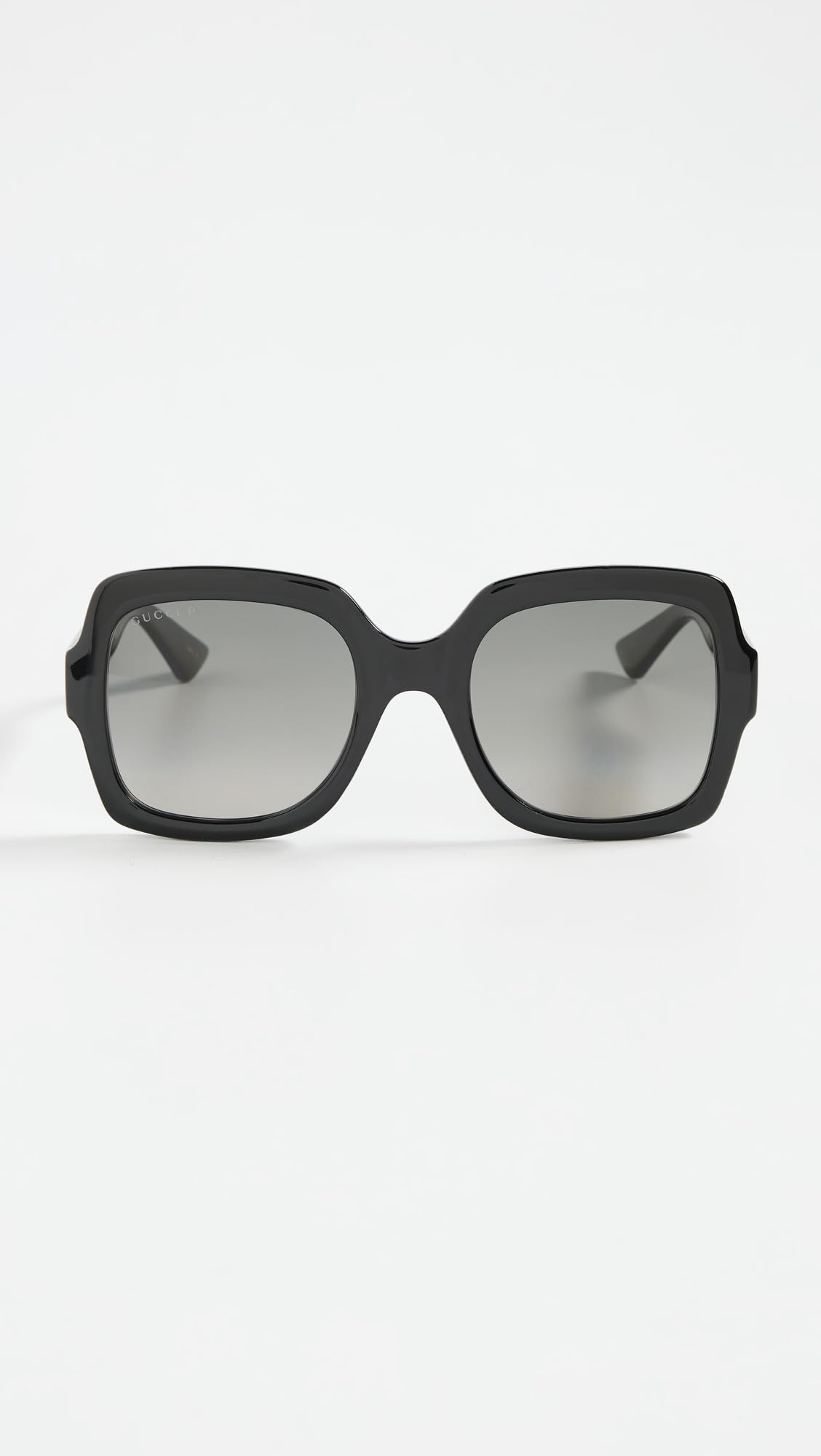 Gucci Women's Oversized Square Sunglasses, Black/Black/Grey, 54/22/140