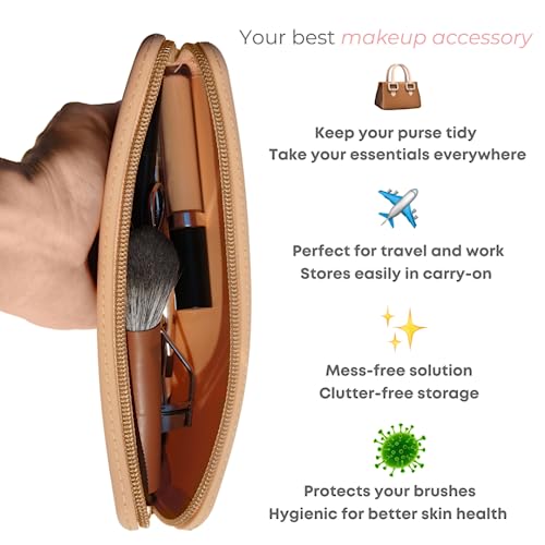 Brush Bubble Silicone Makeup Brush Holder Travel Case – Green 7.8"x3.15"x1", Protective Organizer for Brush Sets & Makeup Tools