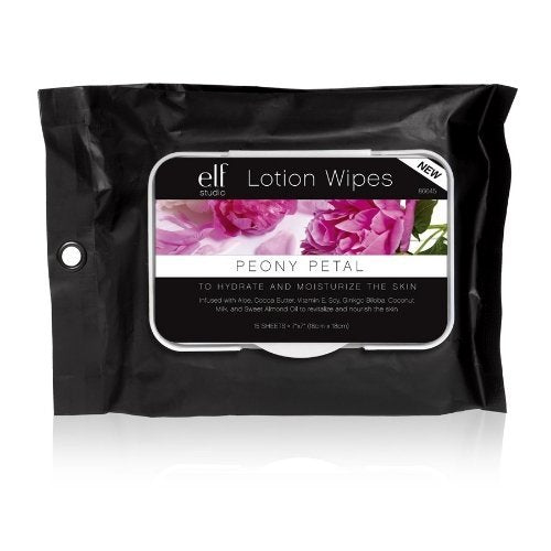 e.l.f. Lotion Wipes, Peony Petal, 15 Count