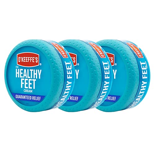 O'Keeffe's for Healthy Feet Foot Cream; Guaranteed Relief for Extremely Dry; Cracked Feet; Instantly Boosts Moisture Levels; 3.2 Ounce Jar; (Pack