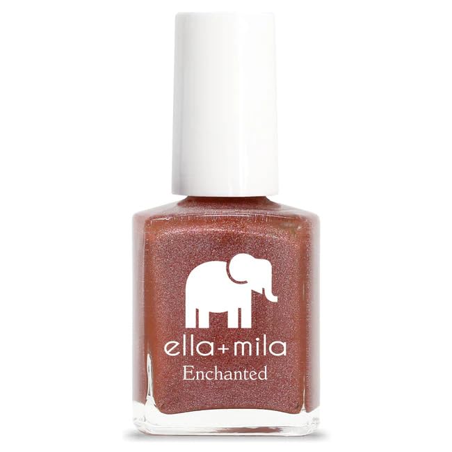 ella+mila Quick Dry Nail Polish - Long Lasting Chip Resistant Holographic Red-Orange Shimmer Nail Polish, Fast Drying Vegan Cruelty-Free Non-Gel Beauty & Personal Care ella+mila