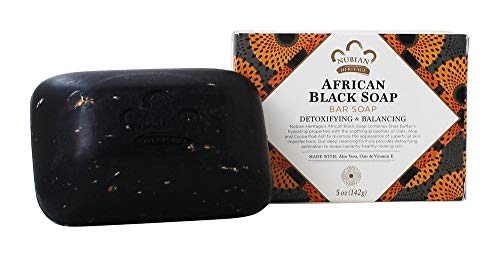 Nubian African Black Soap Bar, 5 Ounce (Pack of 5)