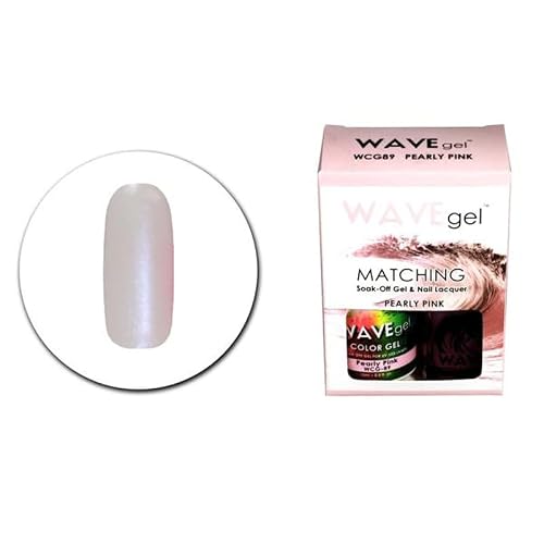 WAVEGEL Soak-0ff Gel & Nail Lacquer Matching Duo Set - Pearly Pink - WCG89-89 I 0.5 Oz Beauty & Personal Care WAVE gel