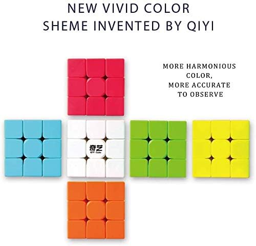 QY Toys Warrior W Speed Cube 3x3 – Stickerless 56mm Magic Puzzle Cube, Educational Toy to Improve Concentration, Standard Edition