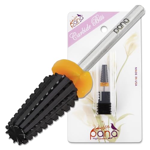 PANA 3/32" Shank 5-in-1 Nail Carbide Bit - (Triple Coarse - Coarse Grit, Gold) - Two Way Rotate use for Both Left and Right Handed Fast remove Acrylic Beauty and Personal Care PANA Default Title