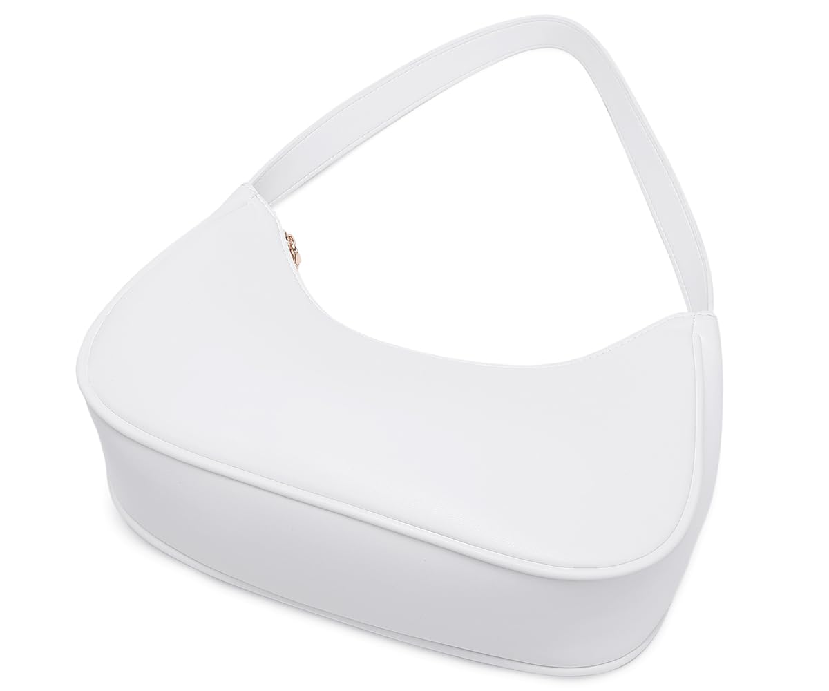 Fashion shoulder Bag for Women's Cute Hobo Tote Handbag Mini Clutch Underarm Purse for Daily Use/Work/Travel/Casual Outings (White GP)