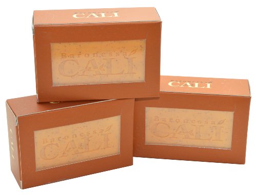 Baronessa Cali Tarocco Skin Cleanser Bar Soap with Exfoliate - Deep Moisturizing Olive Oil Soap with Sicilian Red Orange Extracts- 5.3 Ounces, Pack