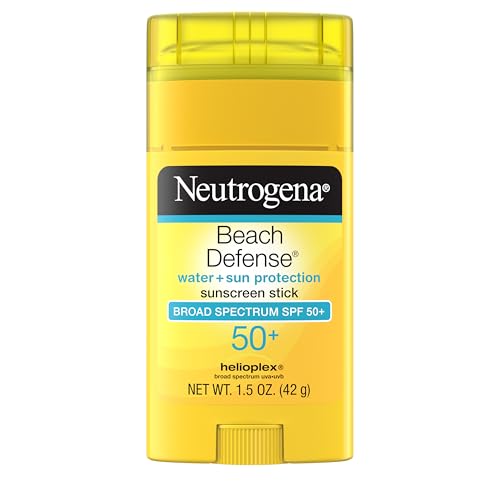 Neutrogena Beach Defense Sunscreen Stick SPF 50, Broad Spectrum Sun Protection for Face & Body, Water-Resistant, Non-Greasy Formula, Travel Size