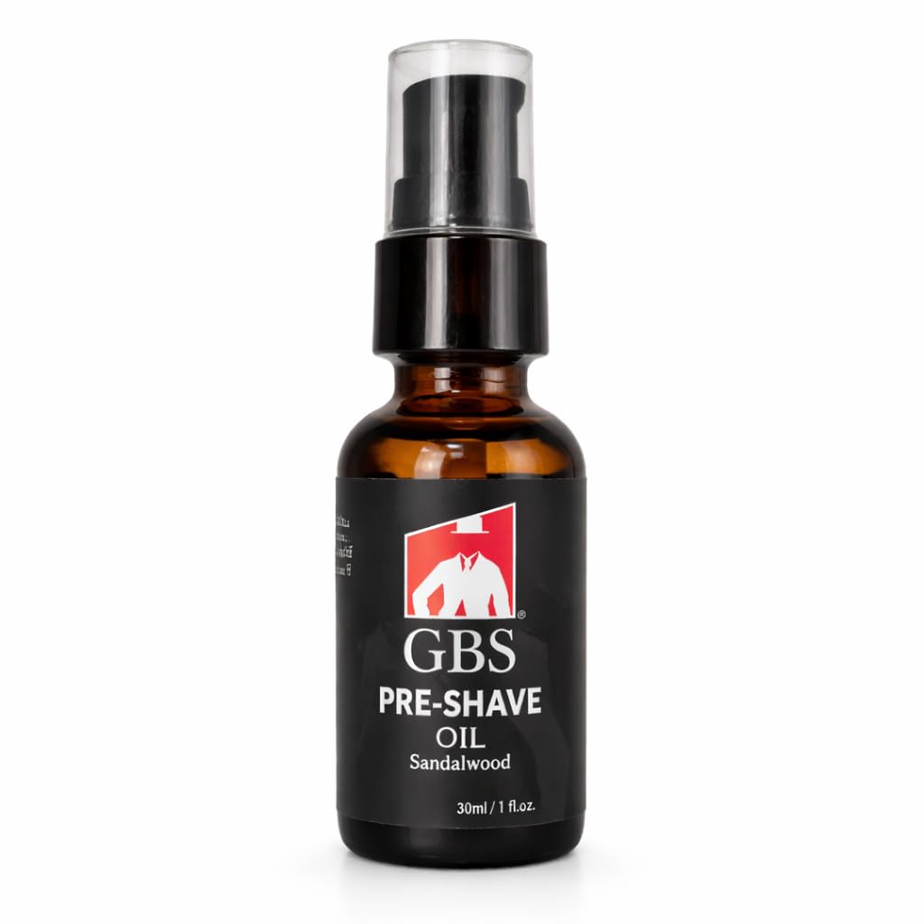 G.B.S Pre-Shave Oil for Sensitive Skin, Sandalwood, 1-Oz (3) Beauty and Personal Care G.B.S