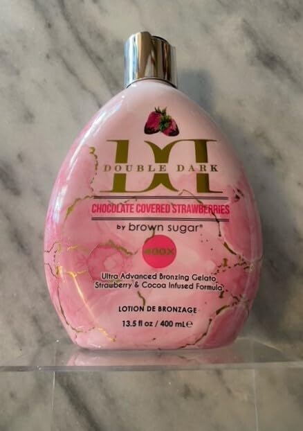 Brown Sugar Double Dark Chocolate Covered Strawberries 400X Ultra Advanced Bronzer Tanning Lotion for Deep, Decadent Color and Silky Smooth Skin