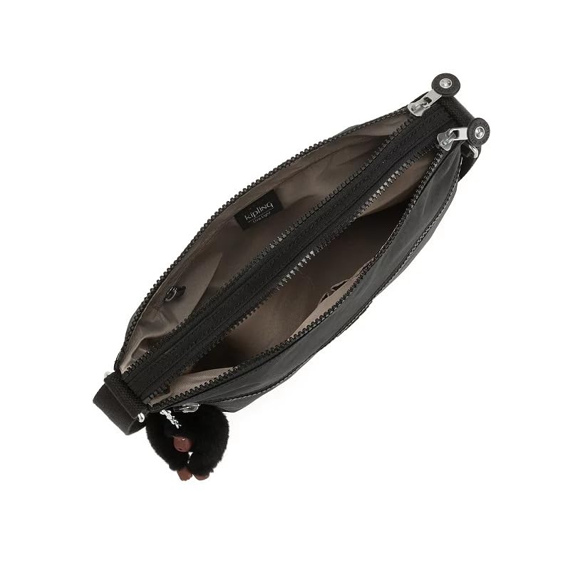 Kipling Womens Women's Annabelle Bag, Medium Handbag, Polyester Crossbody Bag, Black Tonal, 11.25 L x 9.5 H 1.5 D US