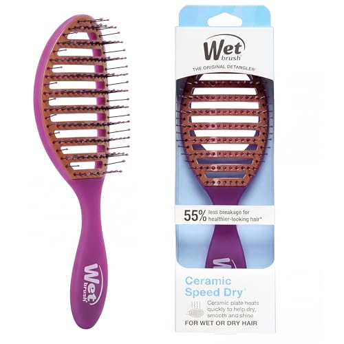 Wet Brush Ceramic Speed Dry Hair Brush, Purple - Vented Design & Soft HeatFlex Bristles for Blow-Dry Safe Styling - Ergonomic Handle for Pain-Free Beauty and Personal Care Wet Brush Default Title