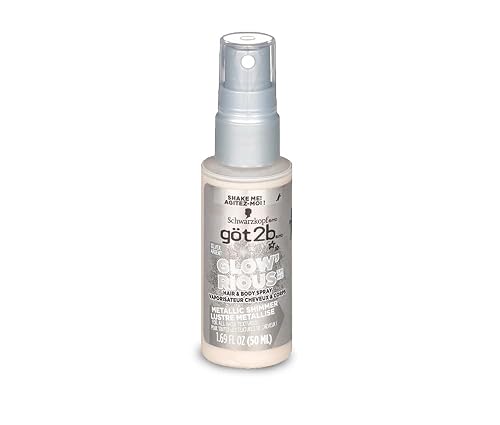 got2b GLOW'RIOUS Metallic Shimmer Hair Glitter & Body Glitter Duel Spray 1.69oz (Silver)