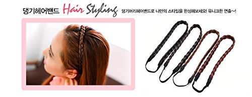 Hairpiece 1 line braiding hair Ring band for Girl, #red brown, Korean style, Kpop style, Korean Hair style Beauty and Personal Care Hairpiece