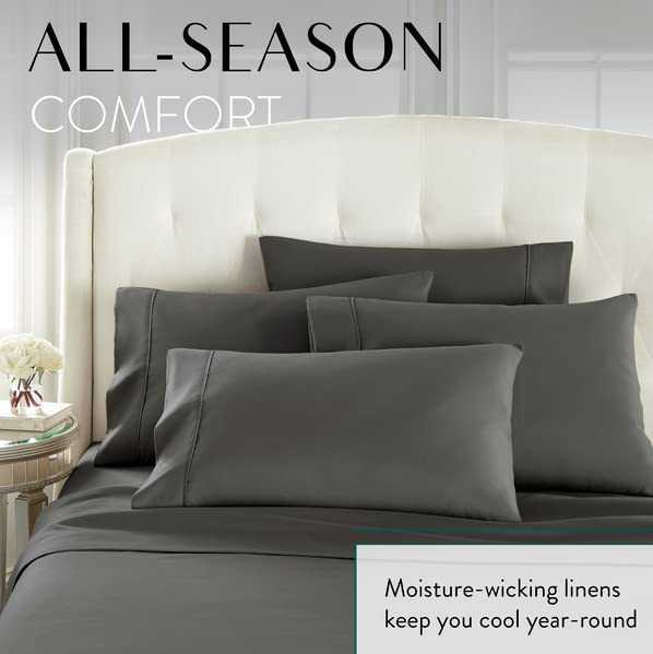 Danjor Linens Bed Sheet Set King Size for Hot Sleepers, Hotel Premium Sheets with 4 Pillowcases, Lightweight Brushed Microfiber Deep Pockets,