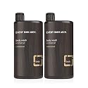 Every Man Jack Men's Body Wash Twin Pack - Sandalwood | 16.9-ounce - 2 Bottles Included | Naturally Derived, Parabens-free, Dye-free, and Certified