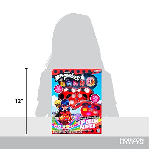 Miraculous Color-Changing Lip Balm Maker, Make Your Own Ladybug Lip Gloss Kit, Travel-Friendly Lip Balm Palette Great for Miraculous Parties