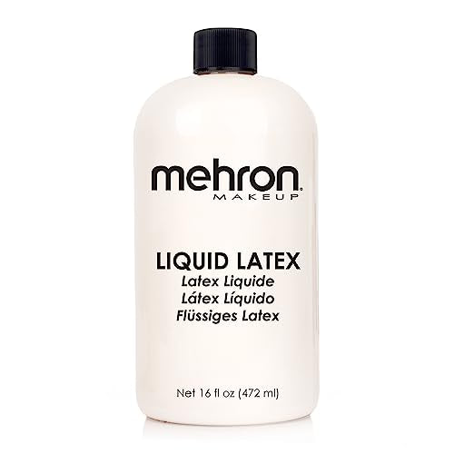 Mehron Makeup Liquid Latex | SFX Makeup | Halloween Latex Makeup | Latex Glue for Skin | Prosthetic Glue 16 fl oz (473 ml) ) (Clear) | Made in the USA