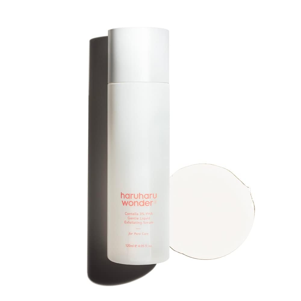 haruharu Wonder Centella 3% PHA Gentle Liquid Exfoliating Serum 4.06 fl oz, Gentle Exfoliator, Formula for Sensitive Skin, Glow Facial Serum, Vegan