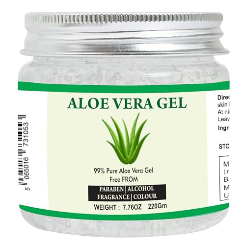 Raslok Aloe Vera Gel | 99% Pure Natural Aloe Gel | For Moisturizing Face Skin & Hair Care,Durable Moisturizing Hydrating Soothing | Non-Sticky (7.76 Beauty and Personal Care Raslok Default Title