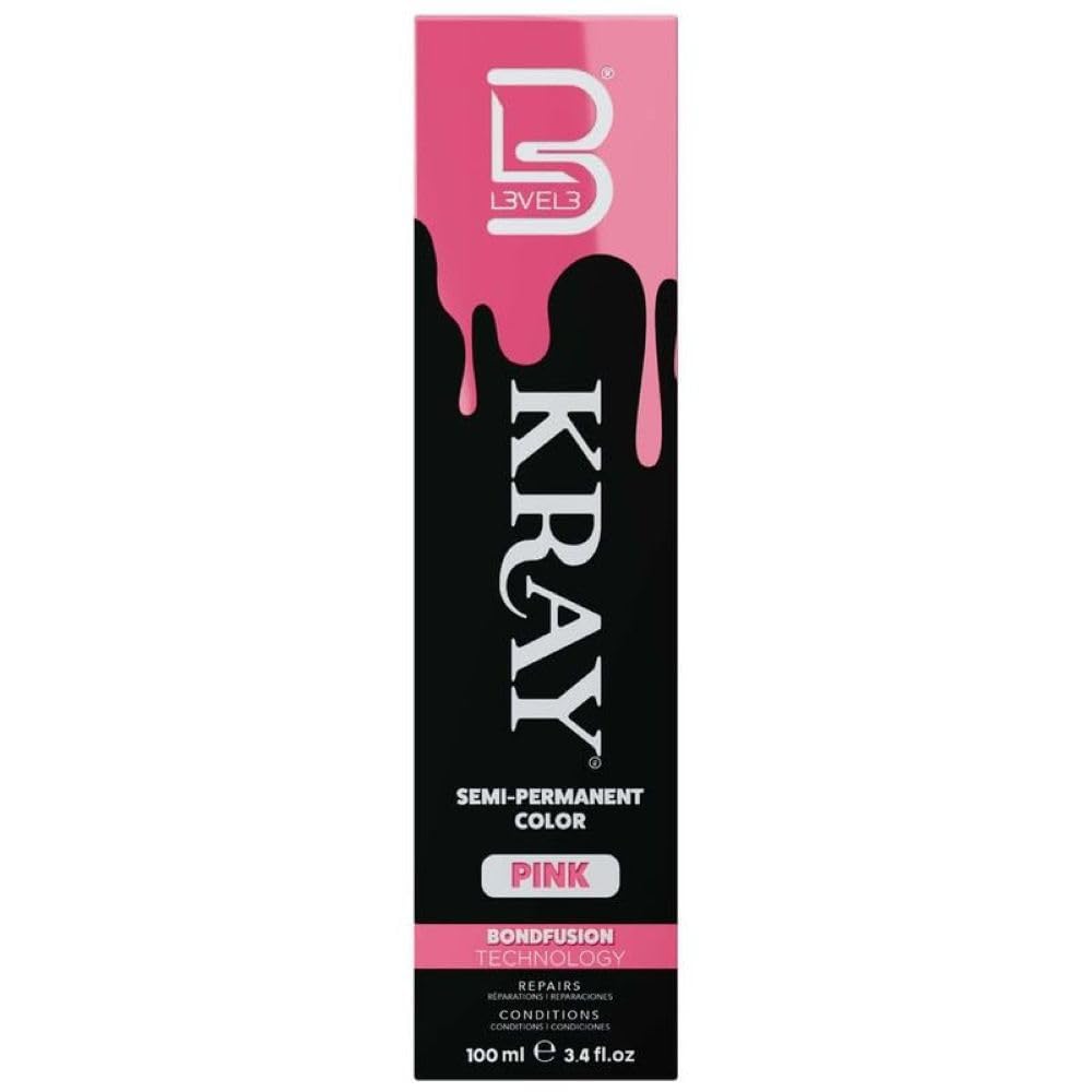L3 - Level 3 Kray Semi Permanent Hair Color - Semi Permanent Hair Dye with Aloe Vera - Pink