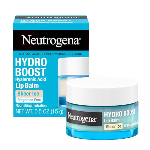 Neutrogena Hydro Boost Hyaluronic Acid, Unscented Lip Balm Leaves Lips Feeling Hydrated, Sheer Ice Nude Lip Balm with a Sweet Sugar Flavor, Fragrance