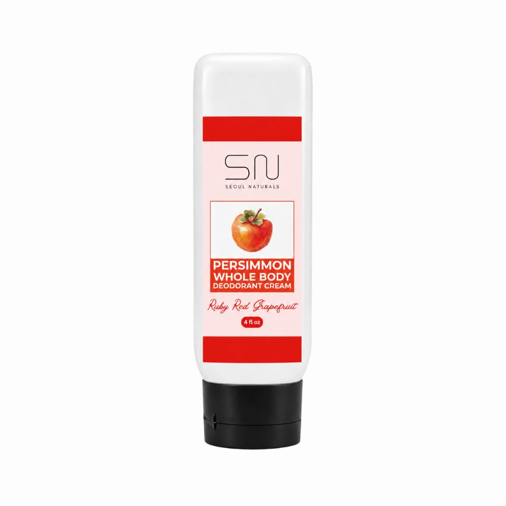 Seoul Naturals Persimmon Whole Body Deodorant Cream, Ruby Red Grapefruit Scented, Eliminates Nonenal Odors, k beauty inspired, 4fl oz Beauty and Personal Care Seoul Naturals