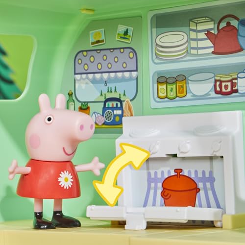 Peppa Pig Caravan Playset for Girls and Boys, 3 Figures, 6 Accessories, Preschool Toys, Kids Gifts, Ages 3+