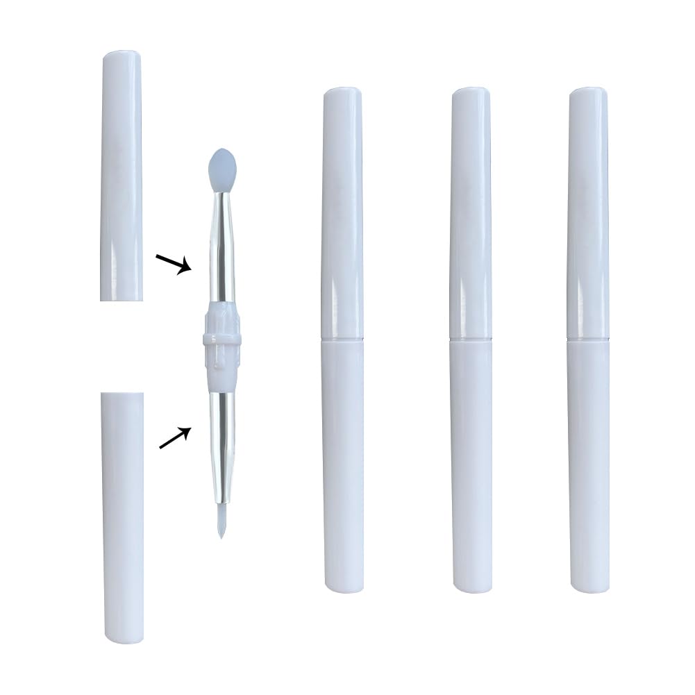 LORMAY 4 Pcs Double Sided Silicone Makeup Brushes for Eyeliner, Eyeshadow, and Lip Mask