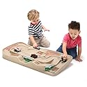 Simplay3 Portable Carry and Go Kids Race Track Toy Car Train Table, 2-Sided No Assembly for Children 3 4 5 6 7 Years Old Boys Girls, Made in USA